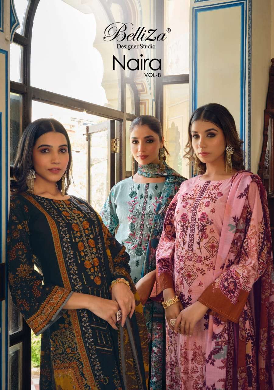 belliza naira vol 8 series 788001-78010 Pure Cotton suit