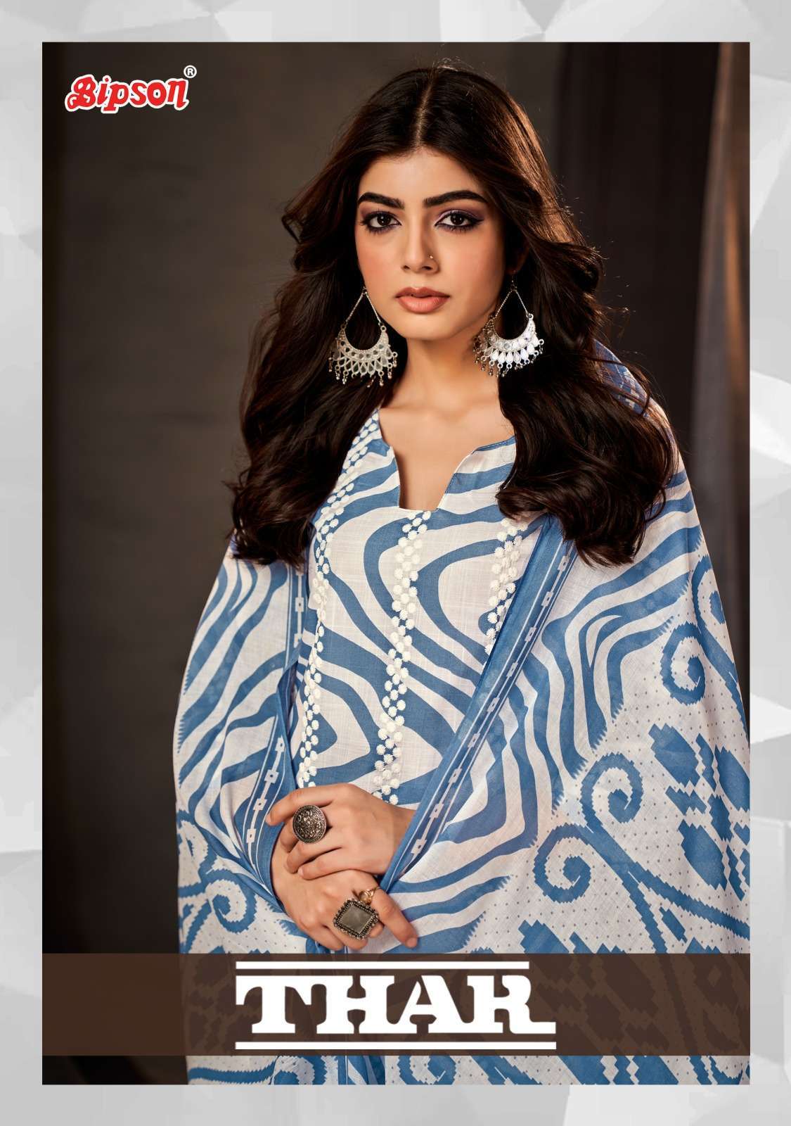 bipson thar series 2193-2195 pure cotton print suit 