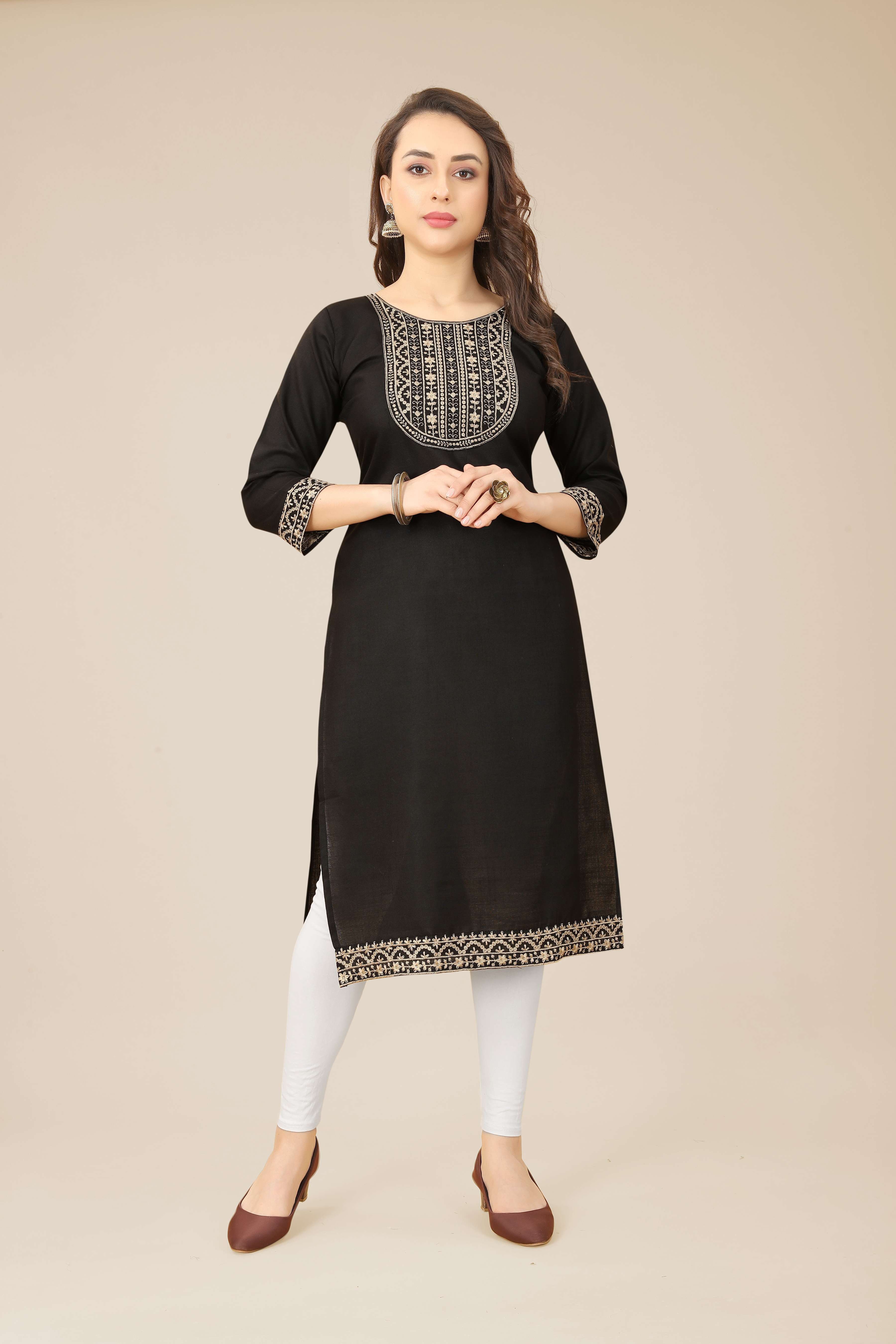 Brahmastra 4 Soft Cotton Kurta with Embroidery Work