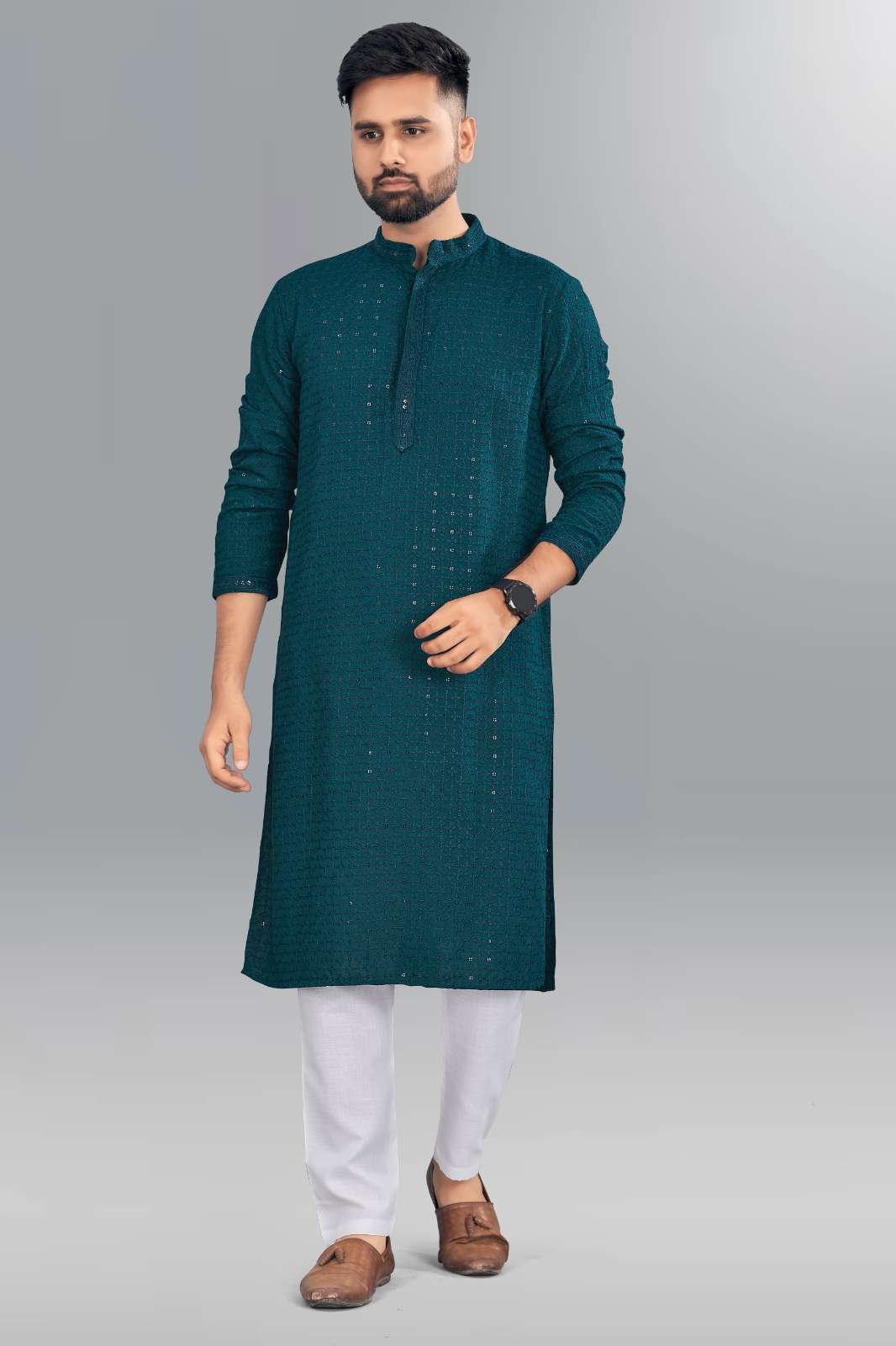 chikan kurta 14 kg Heavy rayon chikan work