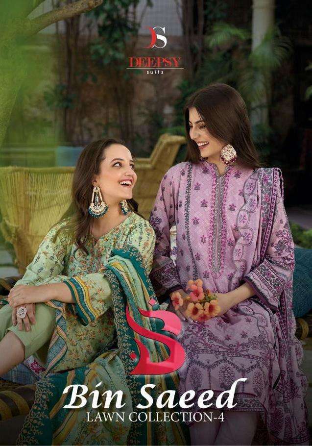 deepsy bin saeed lawn collection vol 4 series 4001-4008 Pure cotton suit