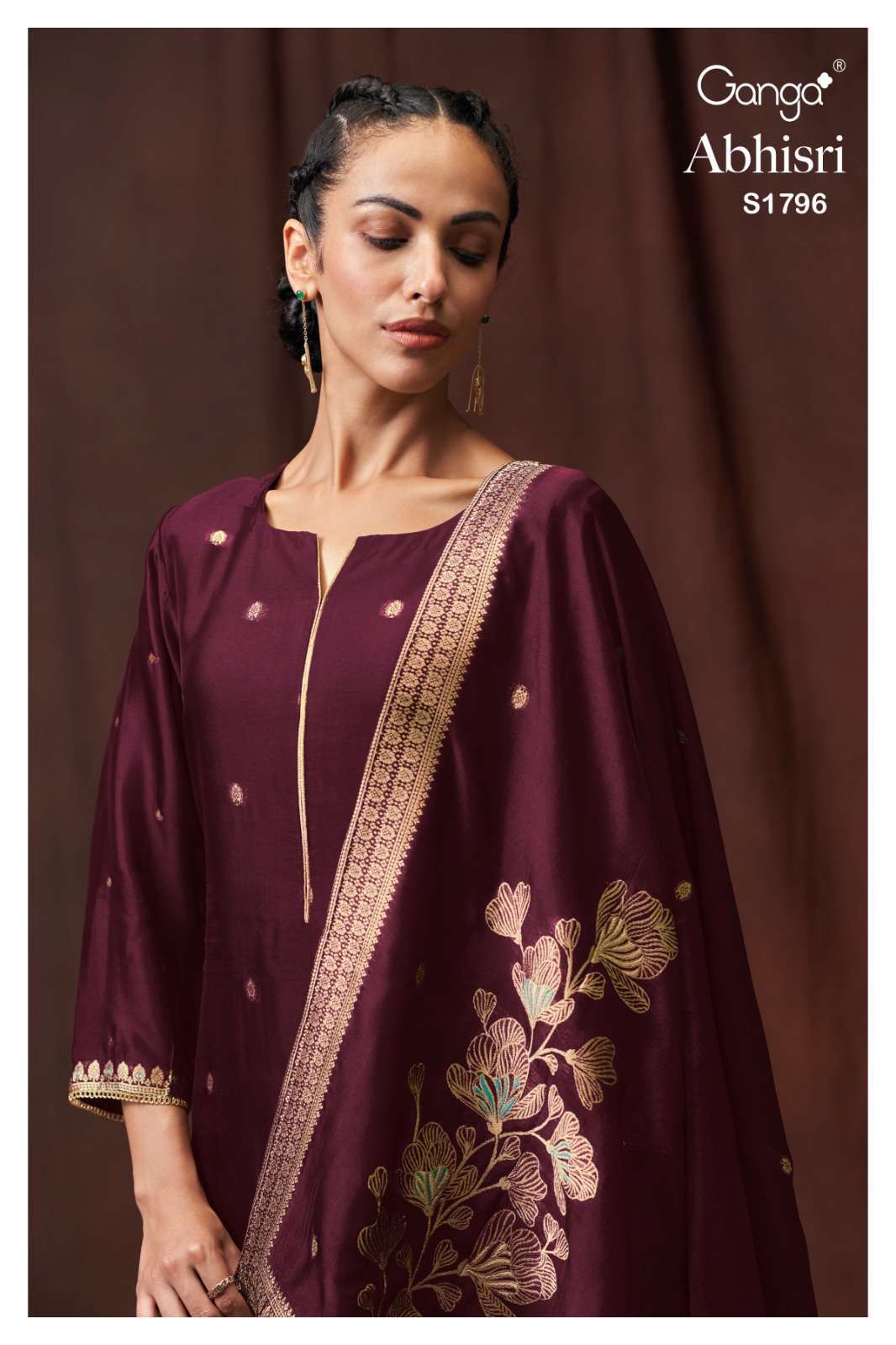 ganga abhisri 1796 premium viscose woven silk suit 