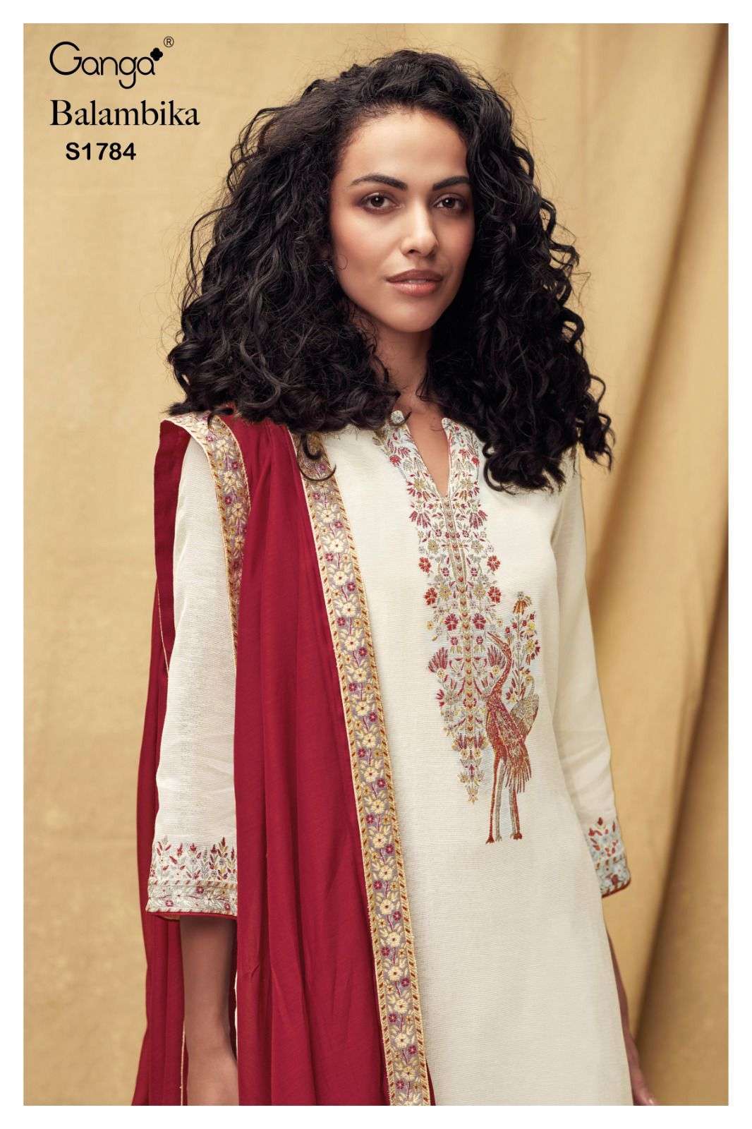 ganga balambika 1784 premium viscose linen jacquard suit 