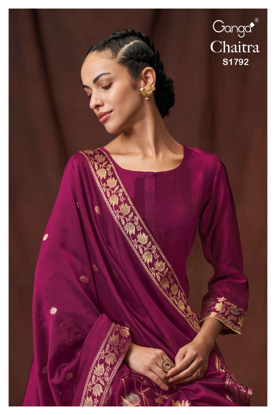 ganga chaitra 1792 premium viscose woven silk suit 