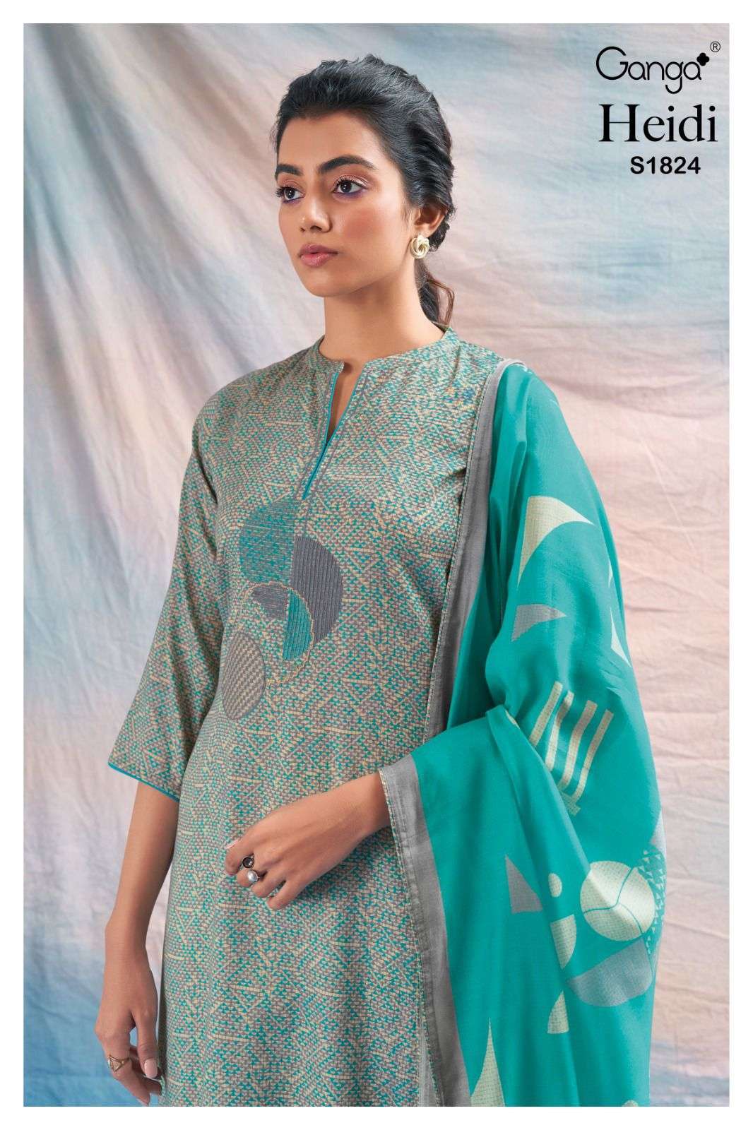 ganga heidi 1824 premium cotton silk suit 