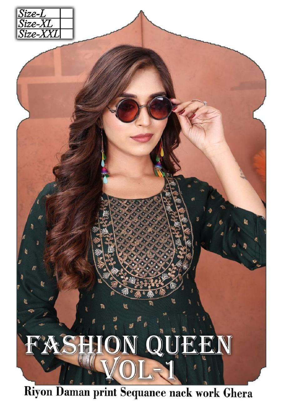 golden fashion queen vol 1 series 1001-1008 heavy rayon kurti 