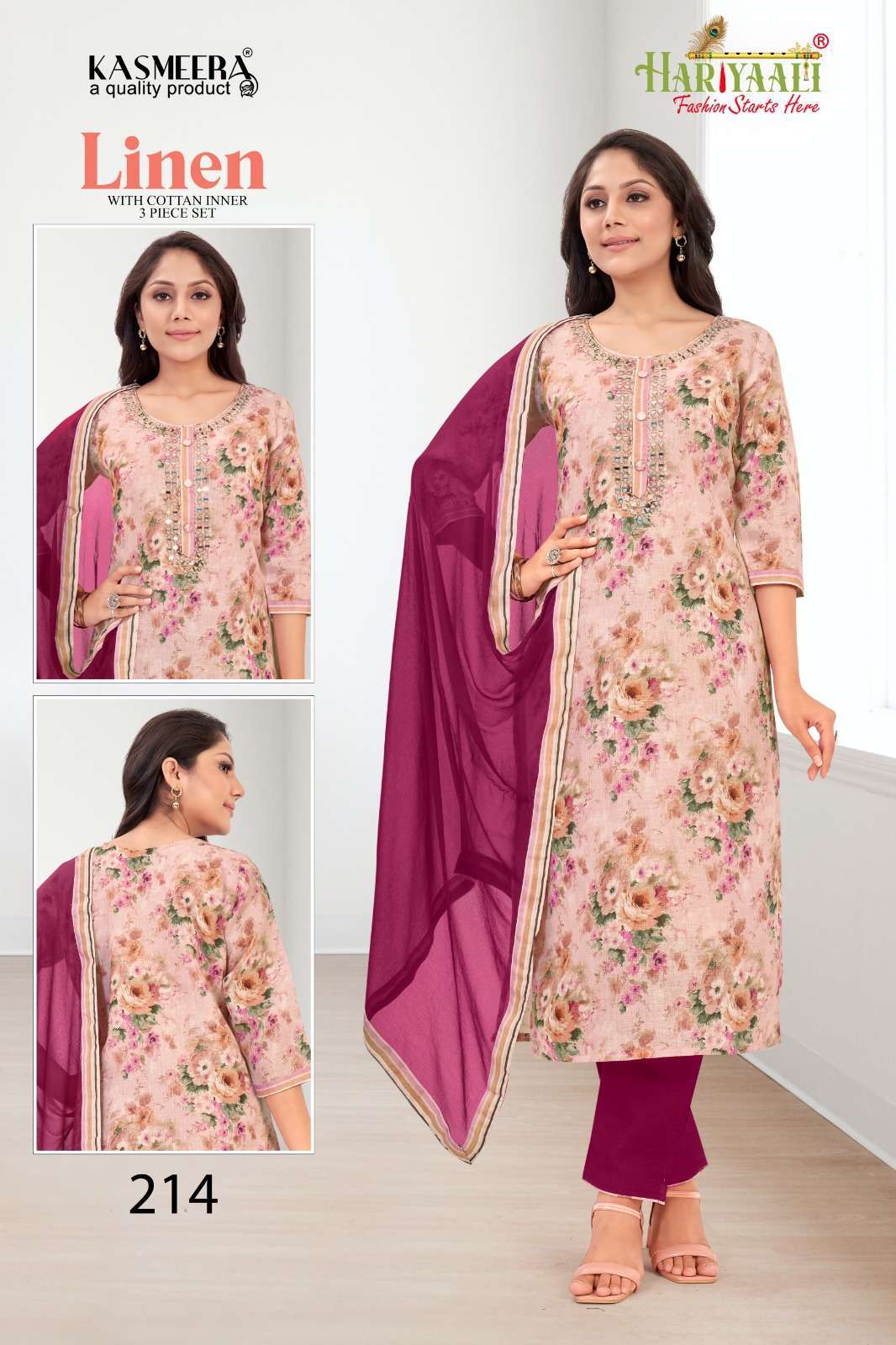 hariyaali linen vol 2 series 207-215 linen digital print suit 