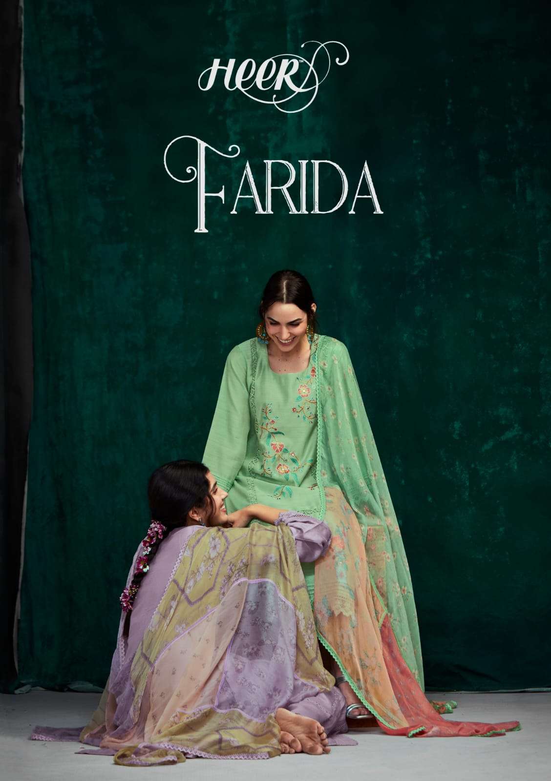 heer farida series 9041-9048 cotton satin suit 