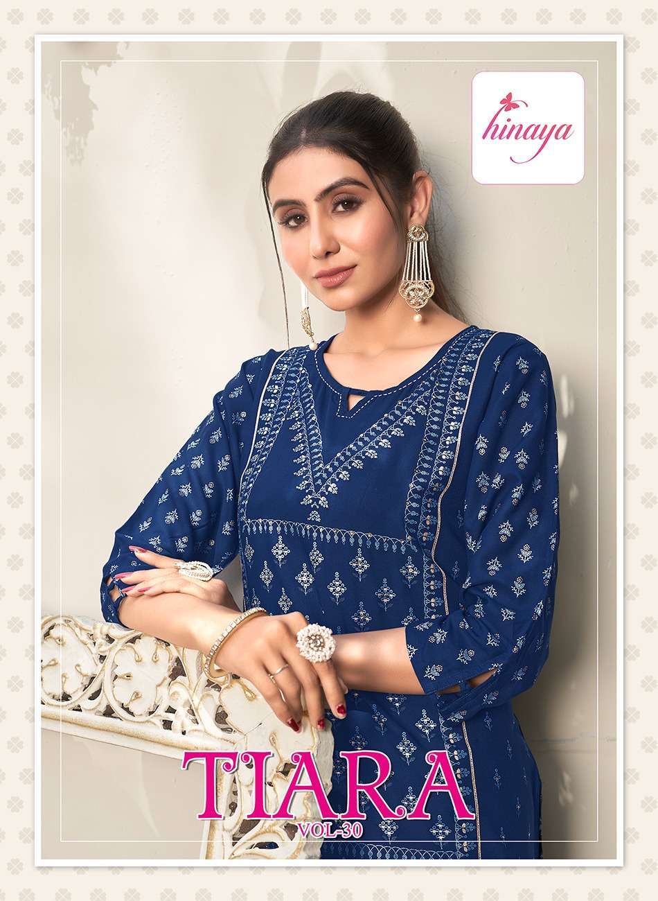 hinaya tiara vol 30 series 30001-30008 rayon slub kurti 