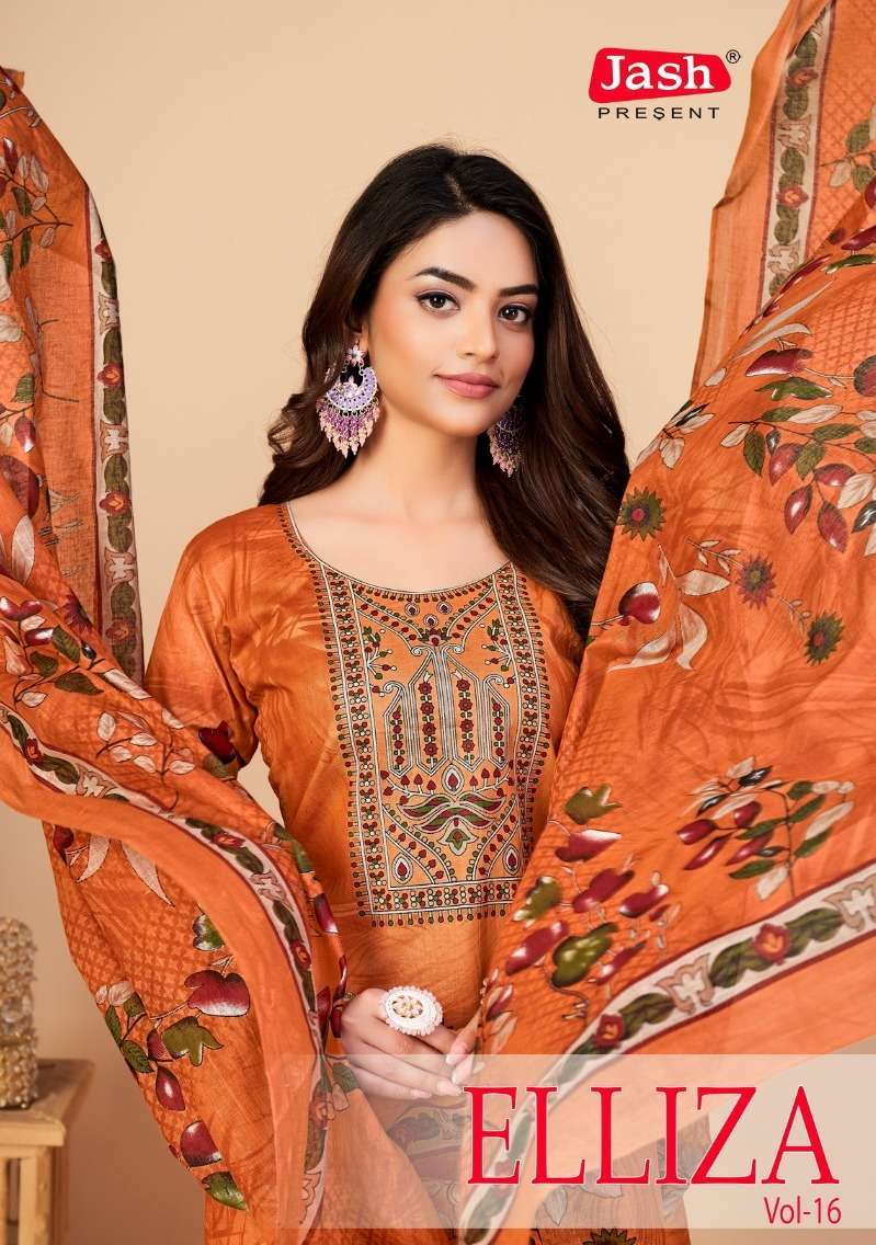 jash elliza vol 16 series 16001-16010 pure cotton suit 