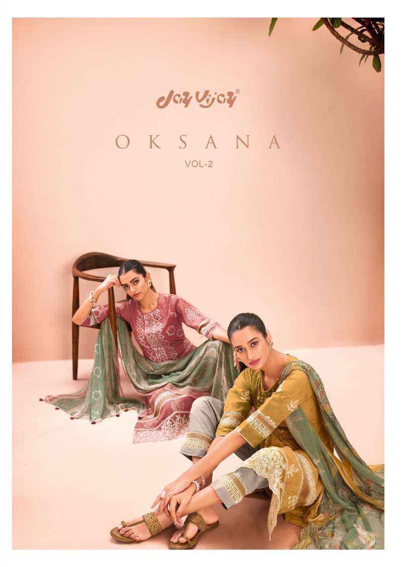 jay vijay oksana vol 2 series 8321-8328 pure cotton suit 