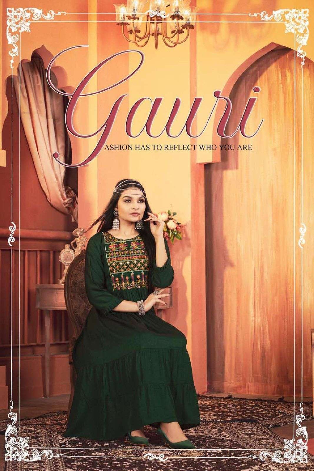 jlf gauri series 1001-1006 rayon two tone kurti 