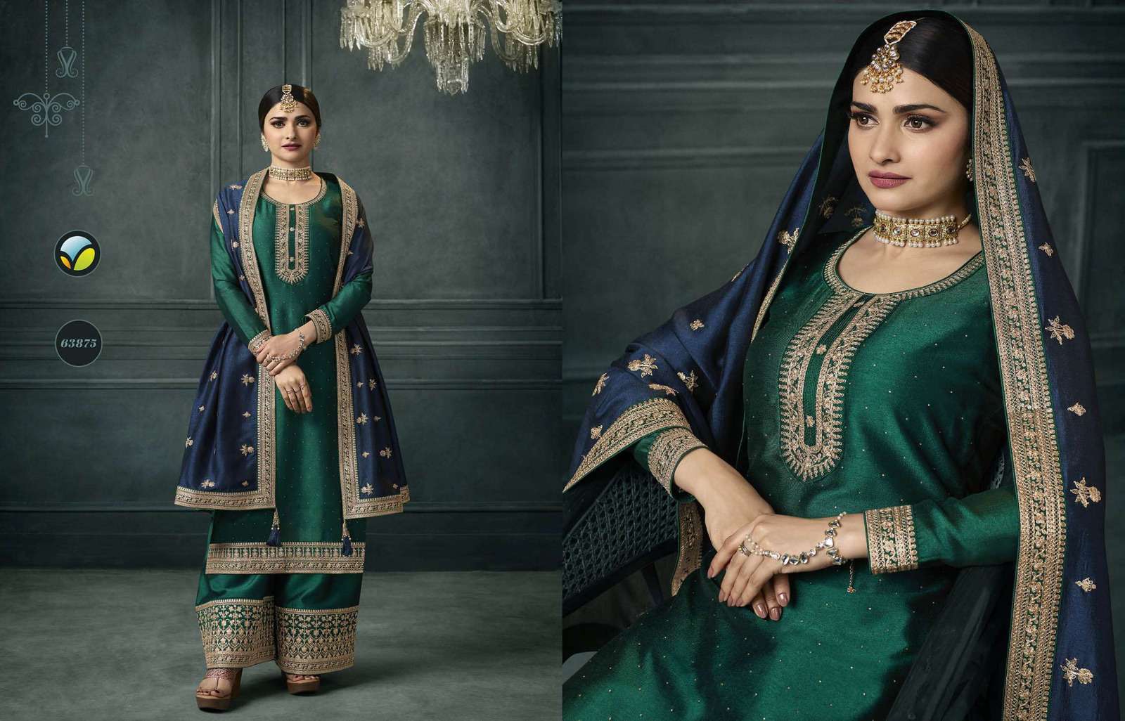 kaseesh shaheen vol 4 series 63871-63876 silk georgette suit 