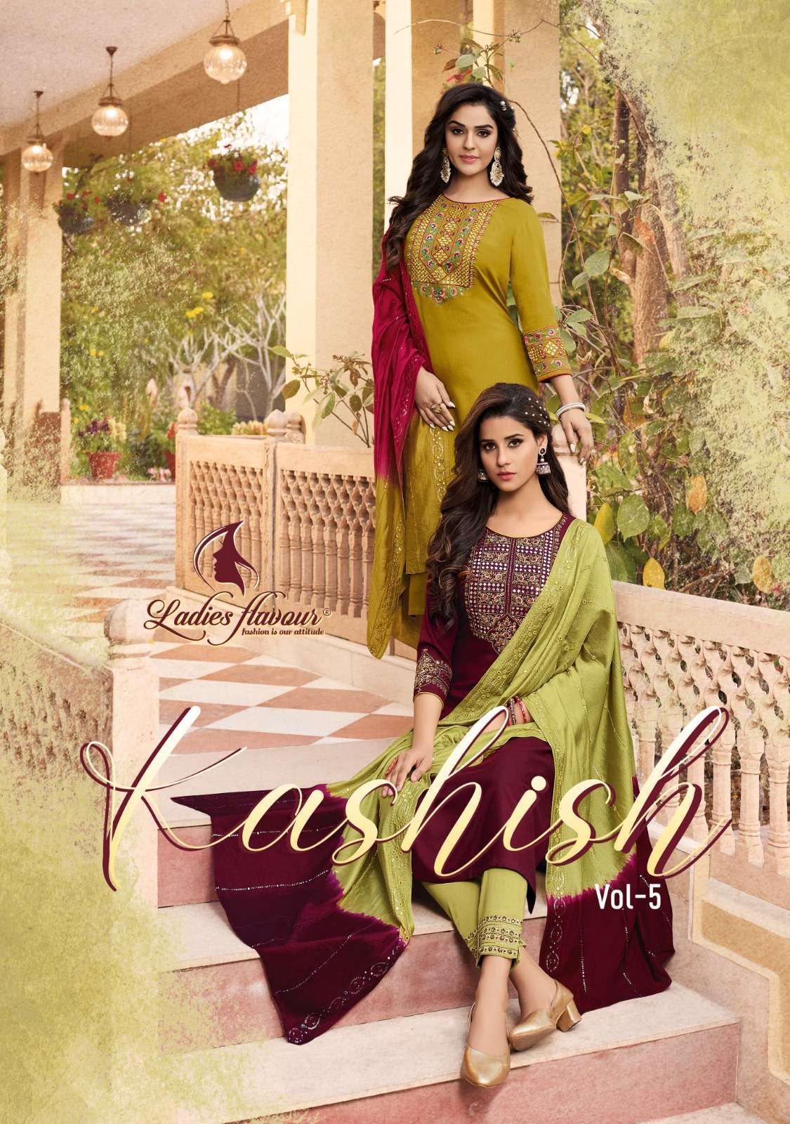 ladies flavour kashish vol 5 series 5001-5006 Pure Rayon suit