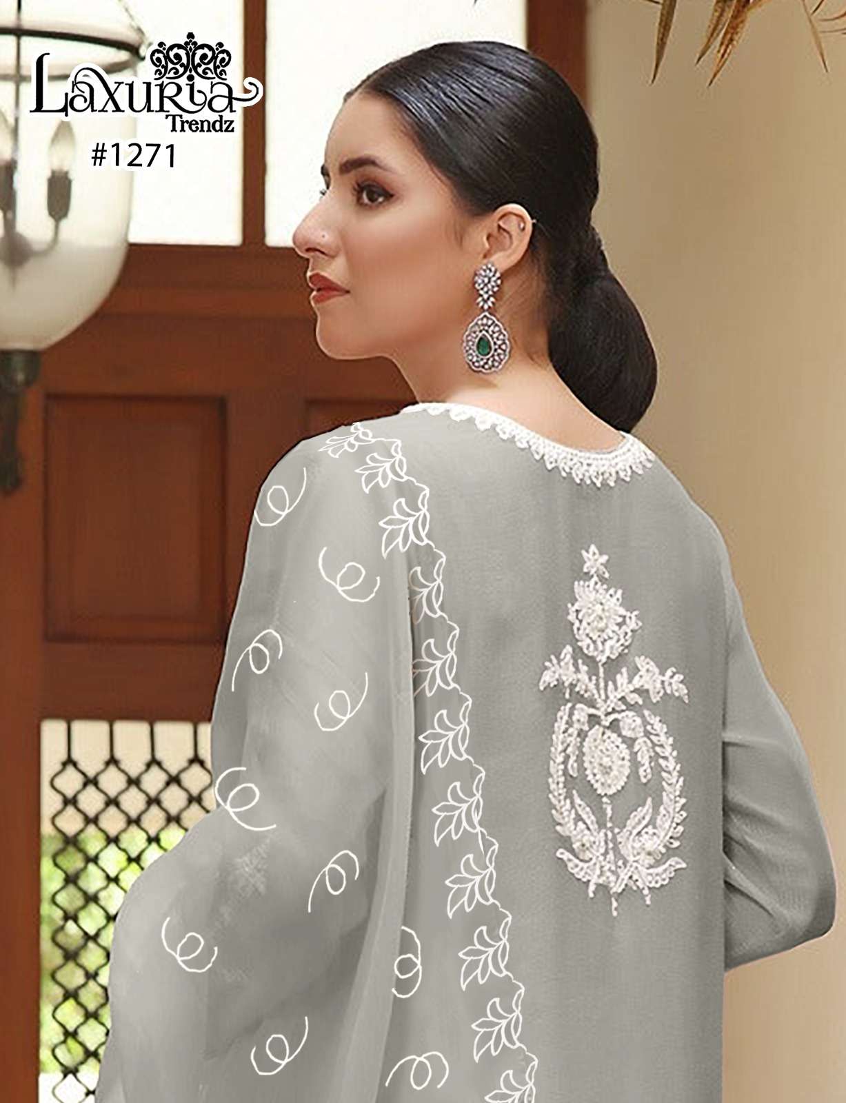 laxuria 1271 designer faux georgette suit 