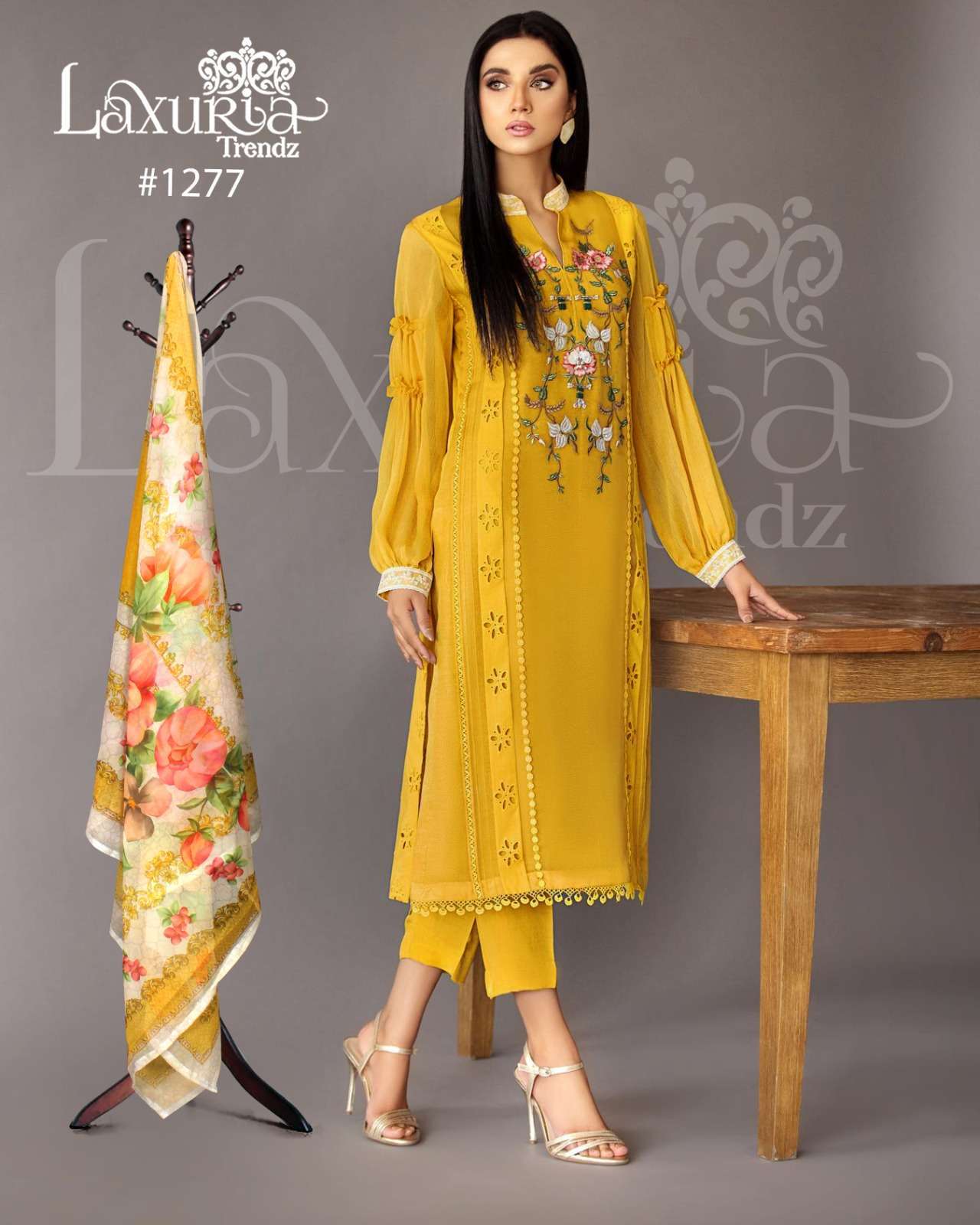 laxuria 1277 Faux Georgette Embroidery Tunic With Hand Work