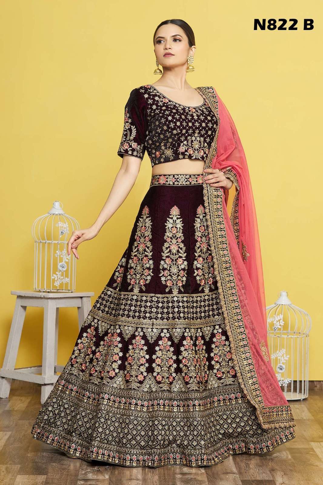 mahotsav nimaya n800 series velvet lehenga