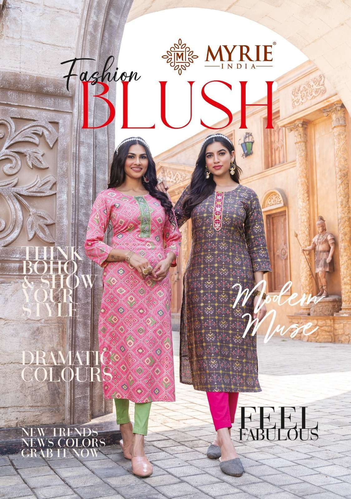 mayree india fashion blush series 101-110 Pure Capsule Printed Kurti 