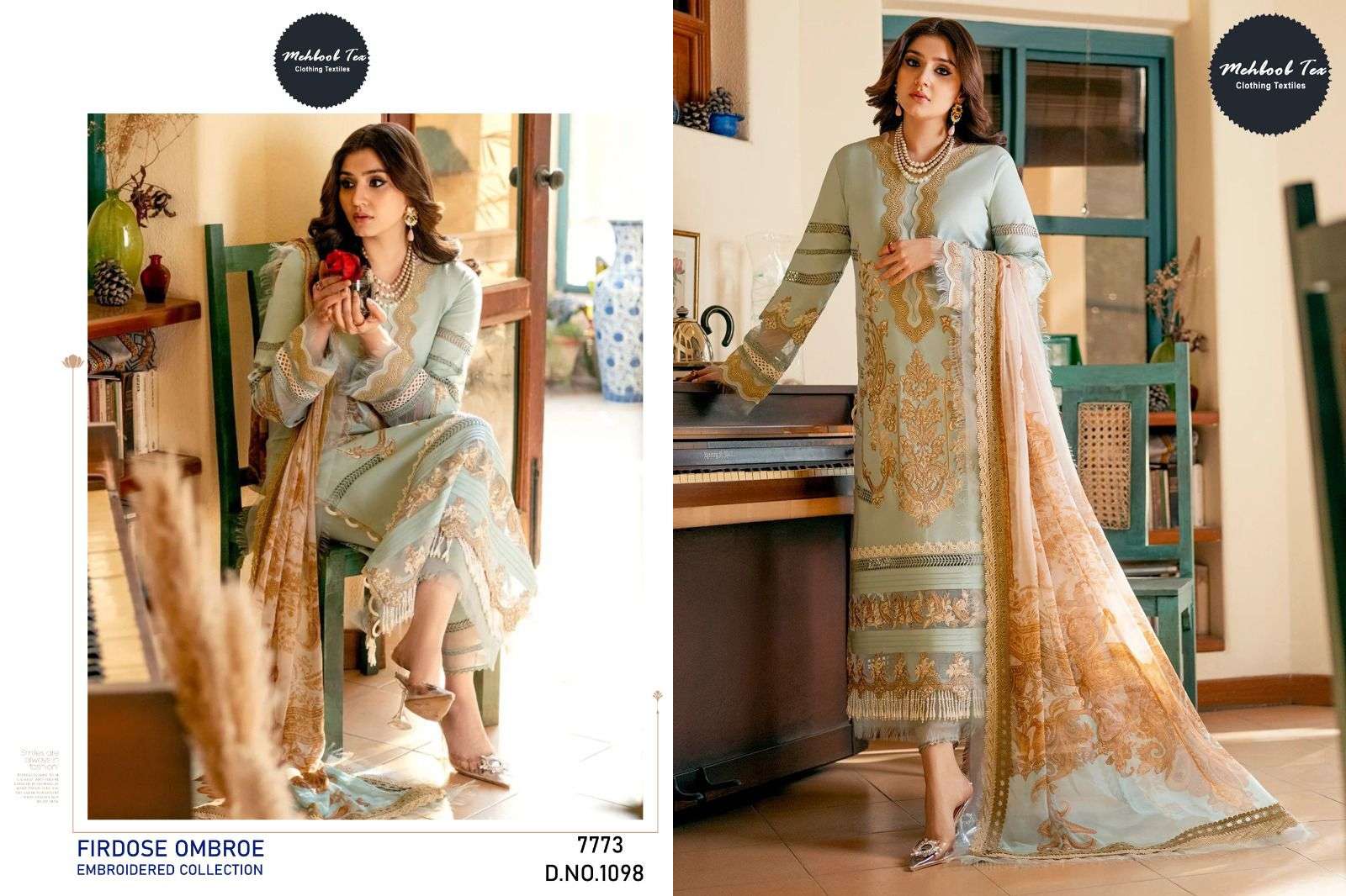 mehboob tex 1098 designer pure cotton suit 