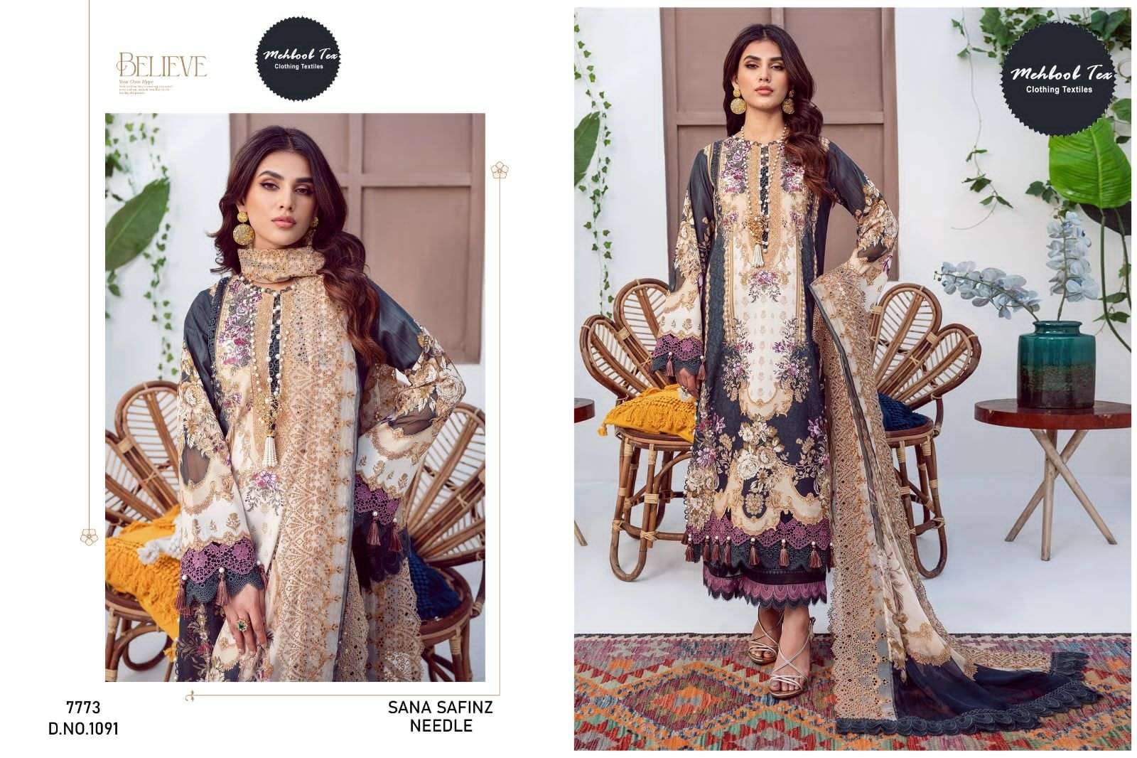 mehboob tex sana safinaz neddel designer lawn cotton suit 