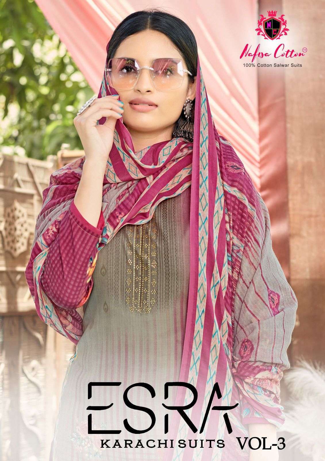 nafisa esra karachi suits vol 3 series 3001-3010 Pure Soft Cotton suit