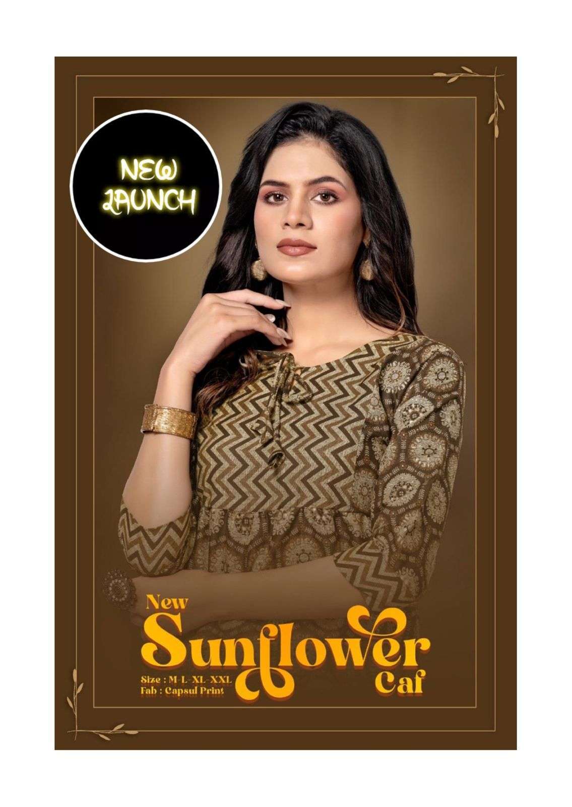 new sun flower caf series 101-108 capsule rayon kurti