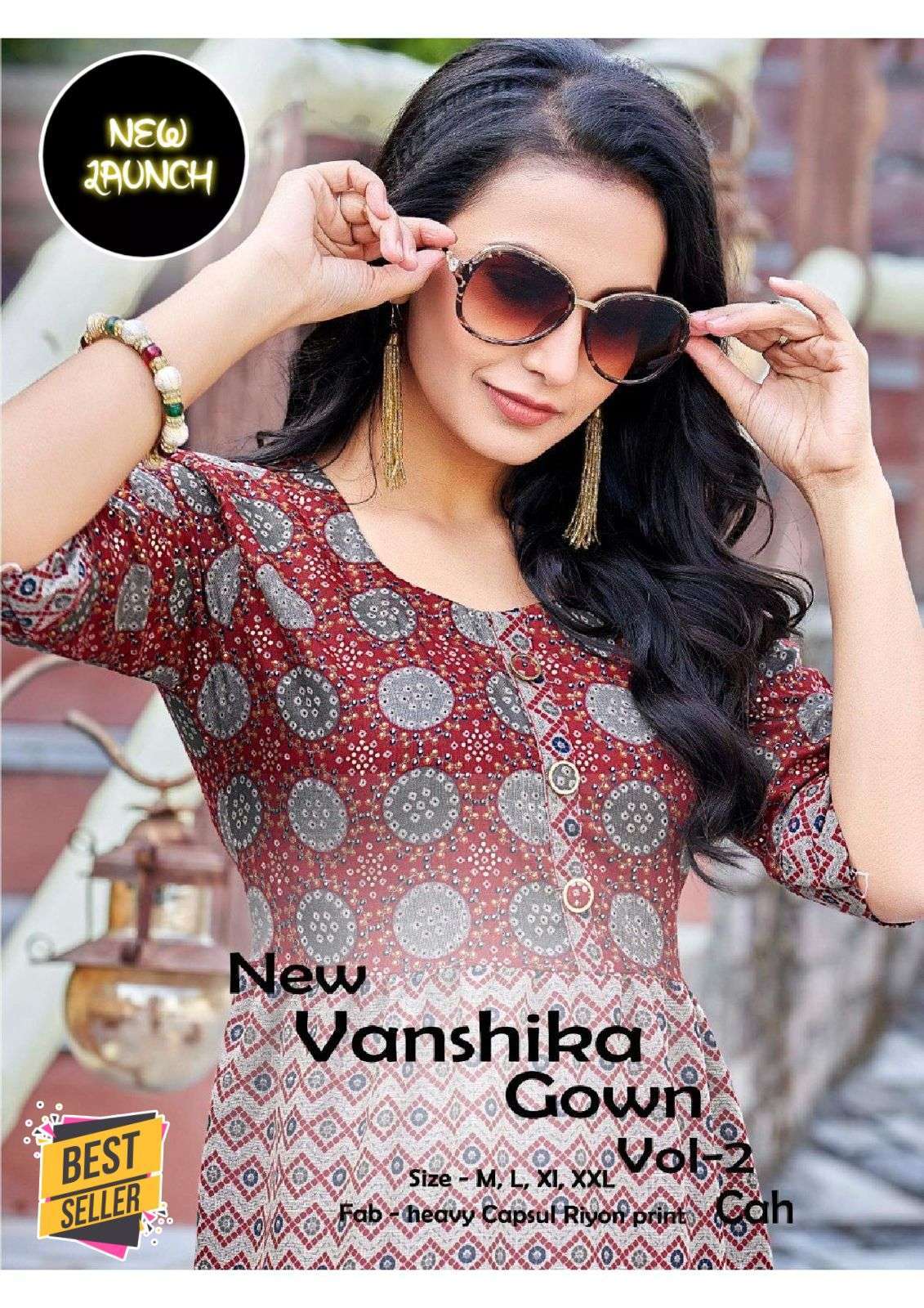 new vanshika gown vol 2 series 1001-1008 heavy capsule rayon kurti