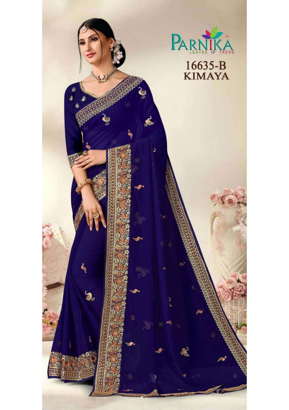 Parnika India 16635 Georgette Shirshoke Work Sarees 