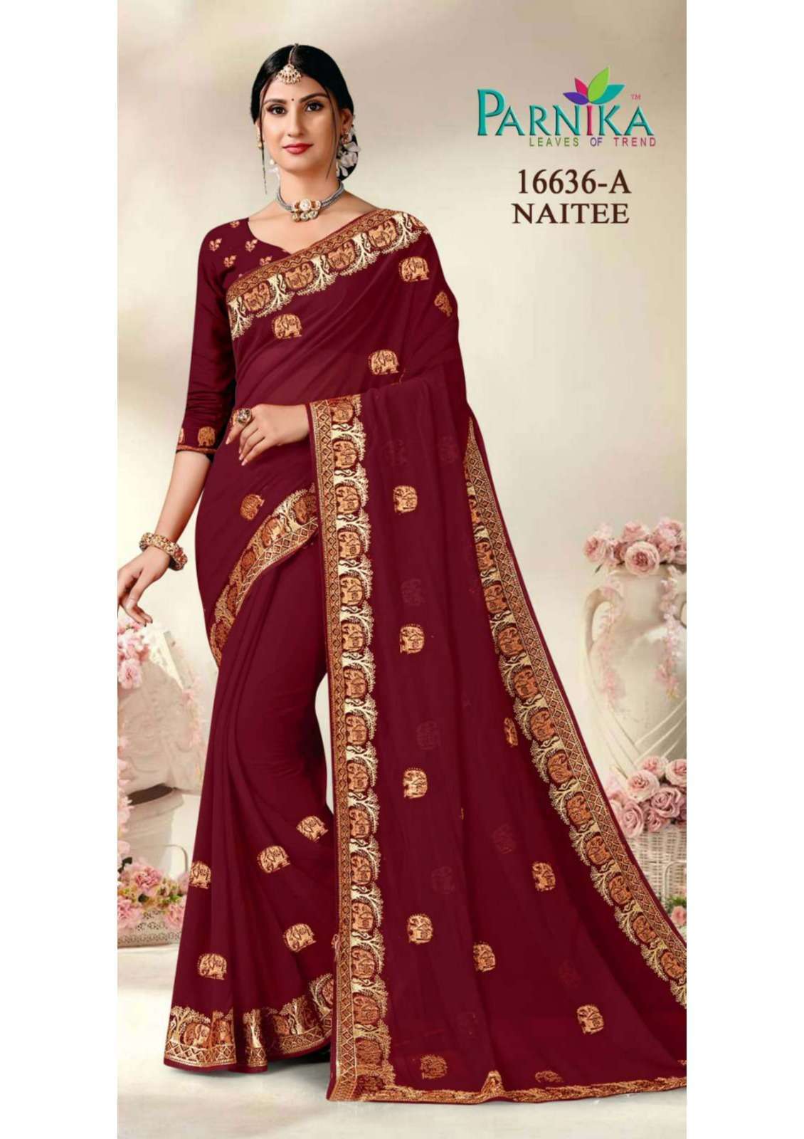 Parnika India 16636 Georgette Shirshoke Work Sarees 