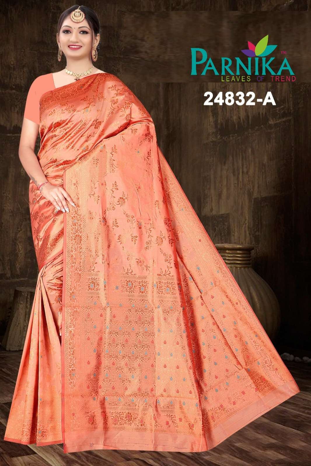 Parnika India 24832 Lichi Silk Jacquard Sarees 