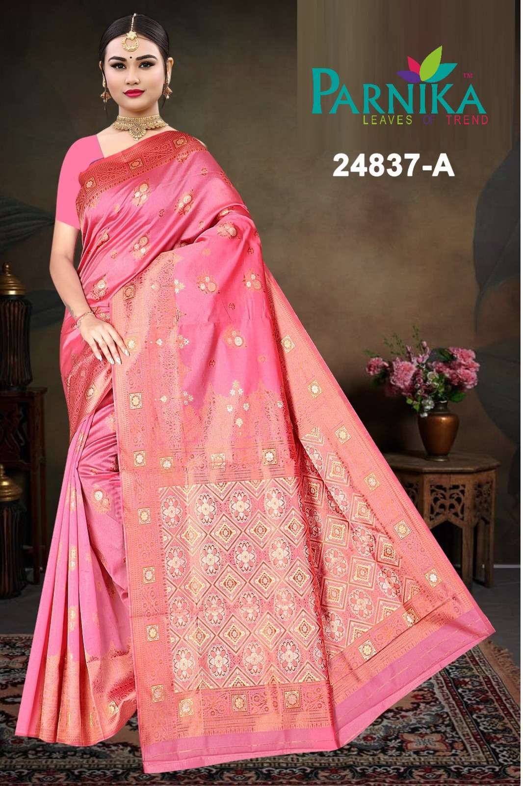 Parnika India 24837 Lichi Silk Jacquard Sarees  