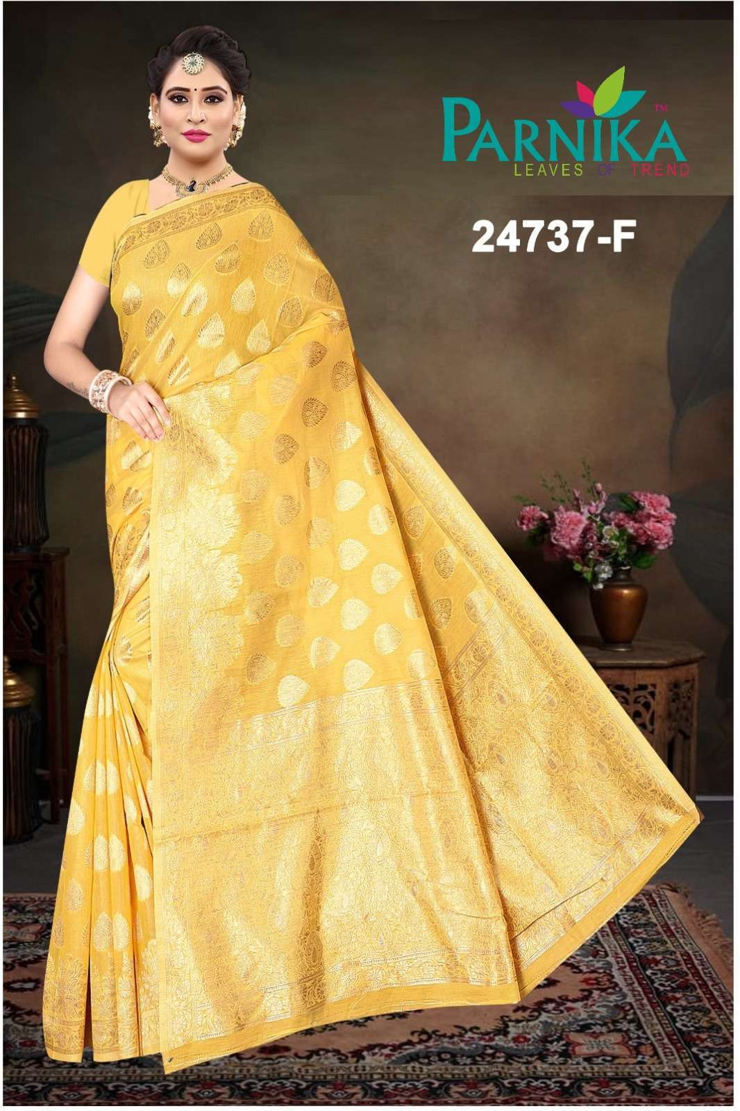 Parnika India Cotton Spun Sarees Festive Wear Wedding 