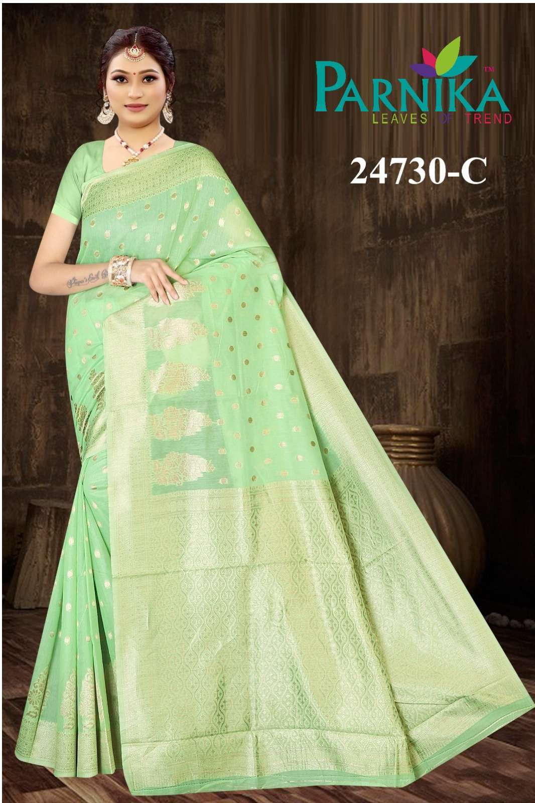 Parnika India Cotton Spun Sarees Festive Wear Wedding Saree