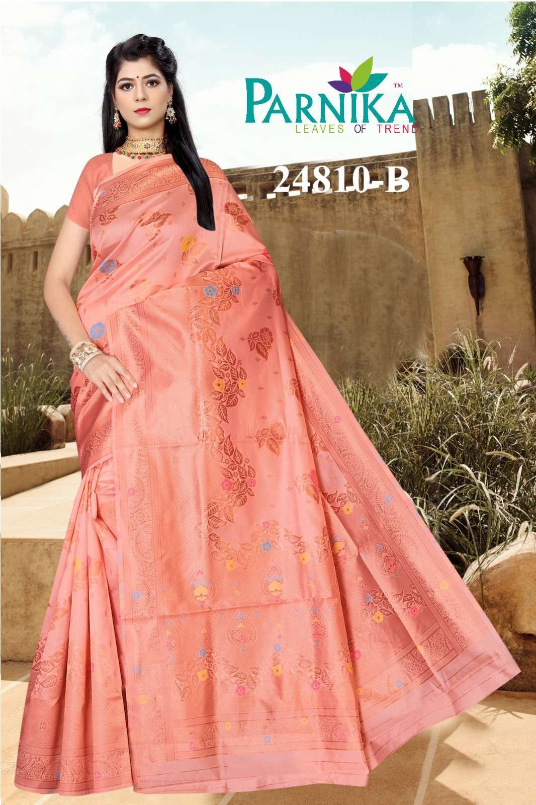 Parnika India Lichi Silk Jacquard Sarees