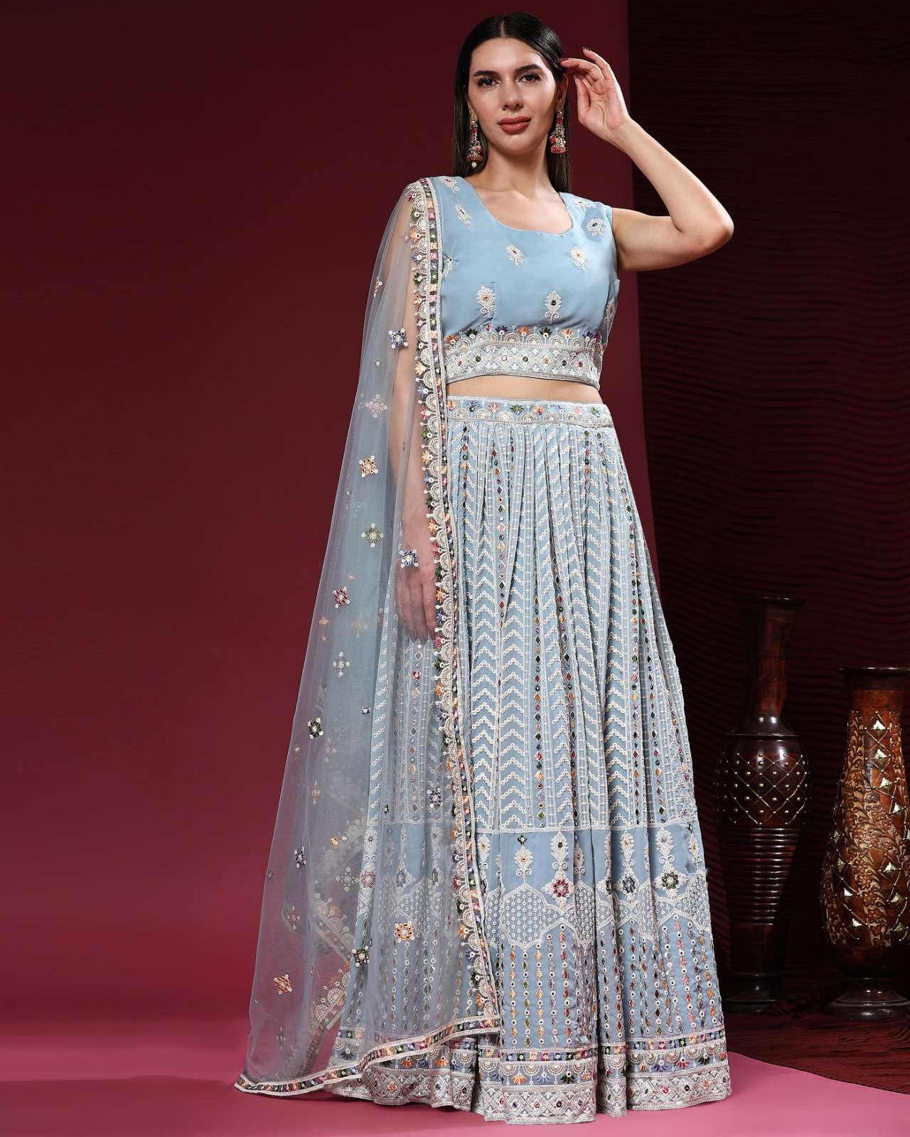 pr c 1949 pure viscose georgette lehenga