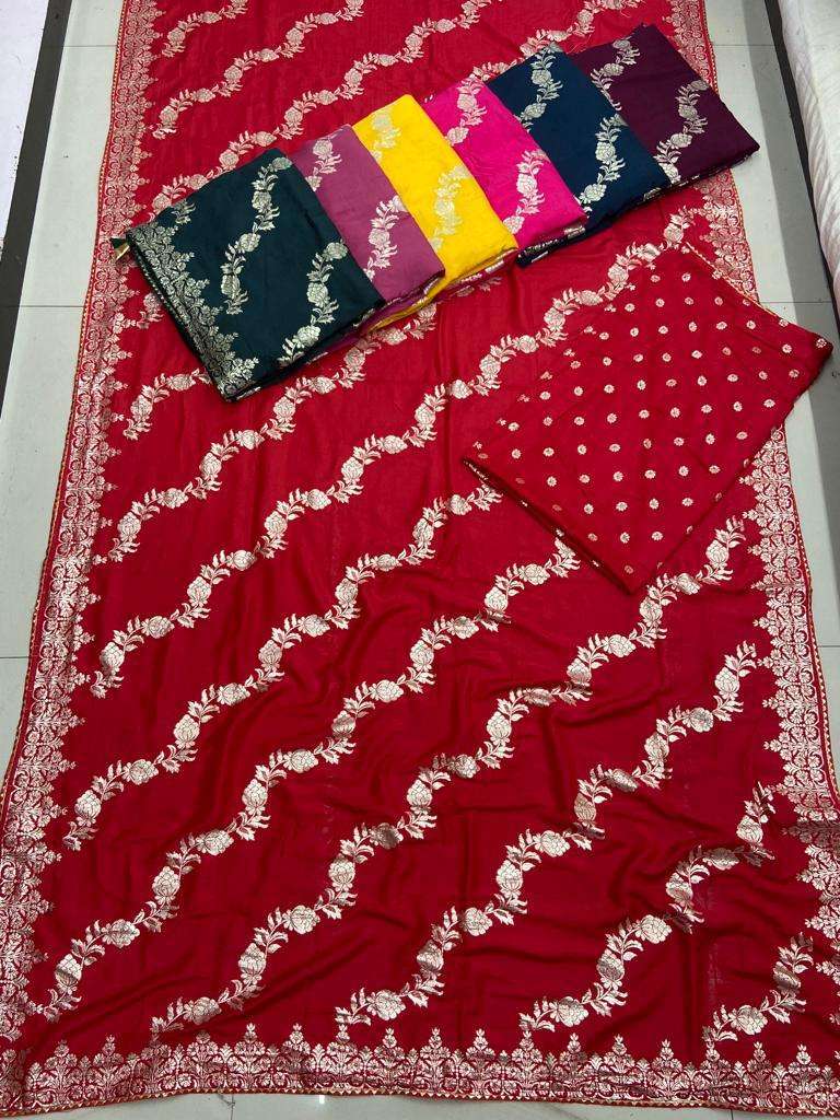 pr jacquard 1106 designer colour matching set saree collection