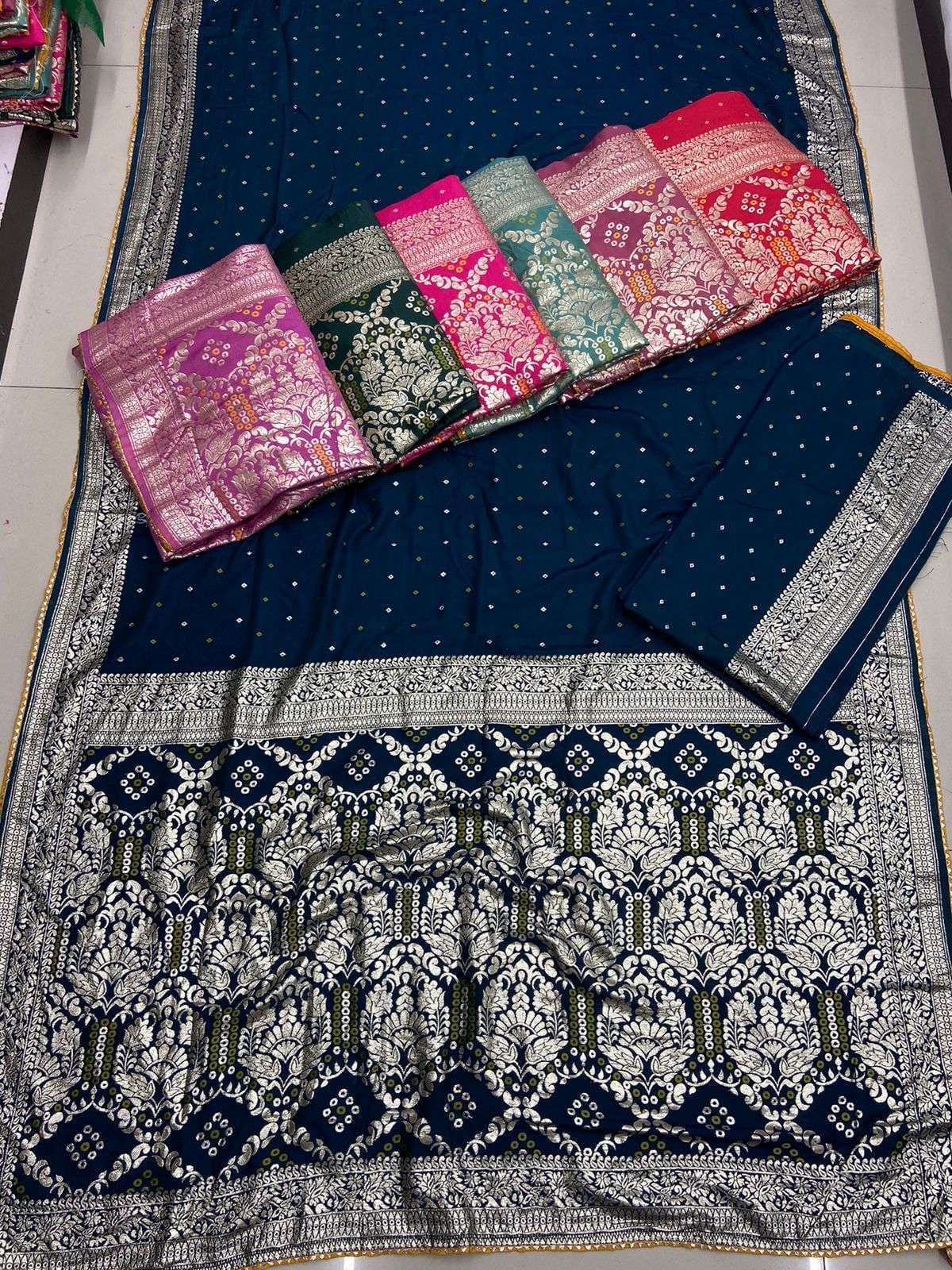 pr jacquard 1108 fabulous colour matching set saree supplier