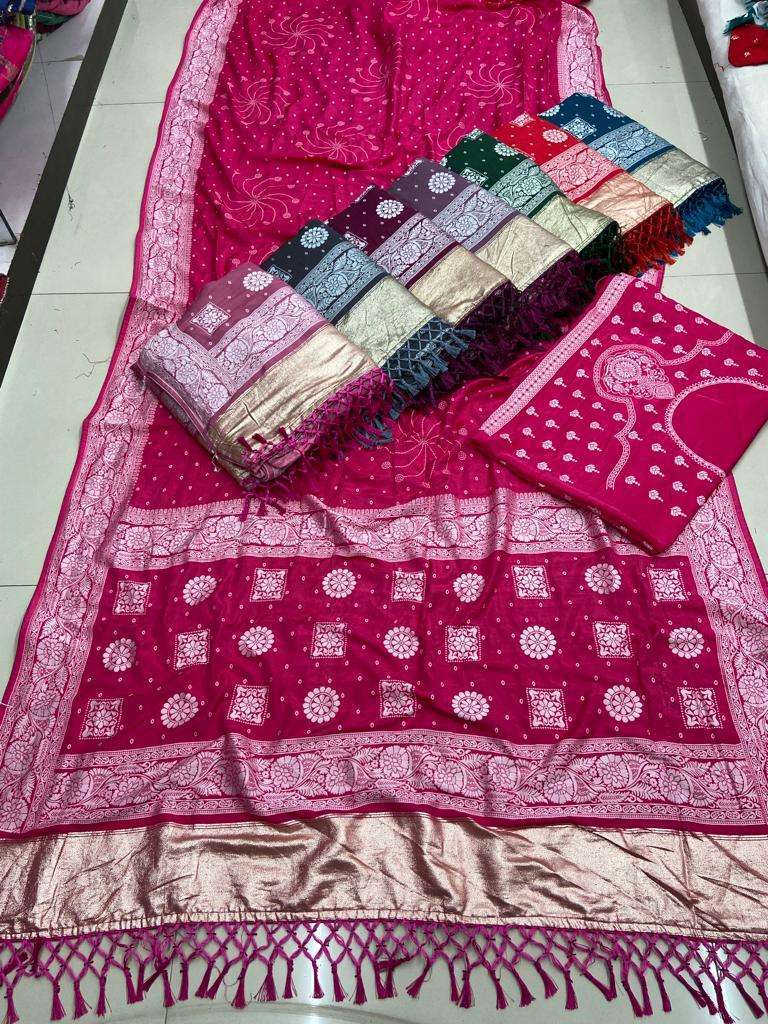 pr jacquard 1109 amazing color matching set saree supplier