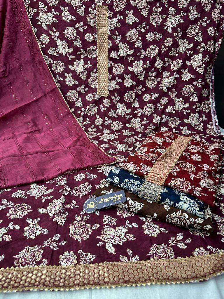 pr zomato series casual wear foil print salwar kameez material