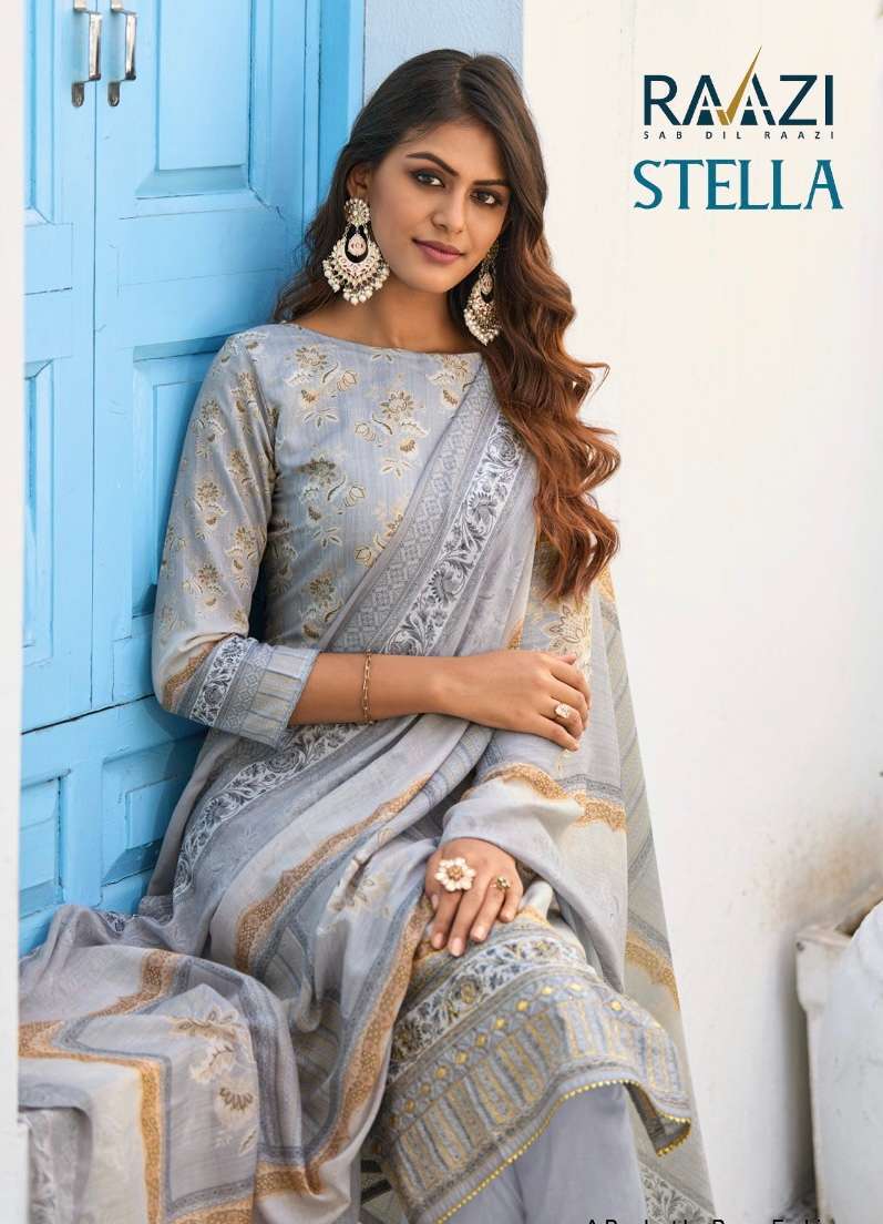 raazi stella series 10001-10008 soft cambric cotton suit