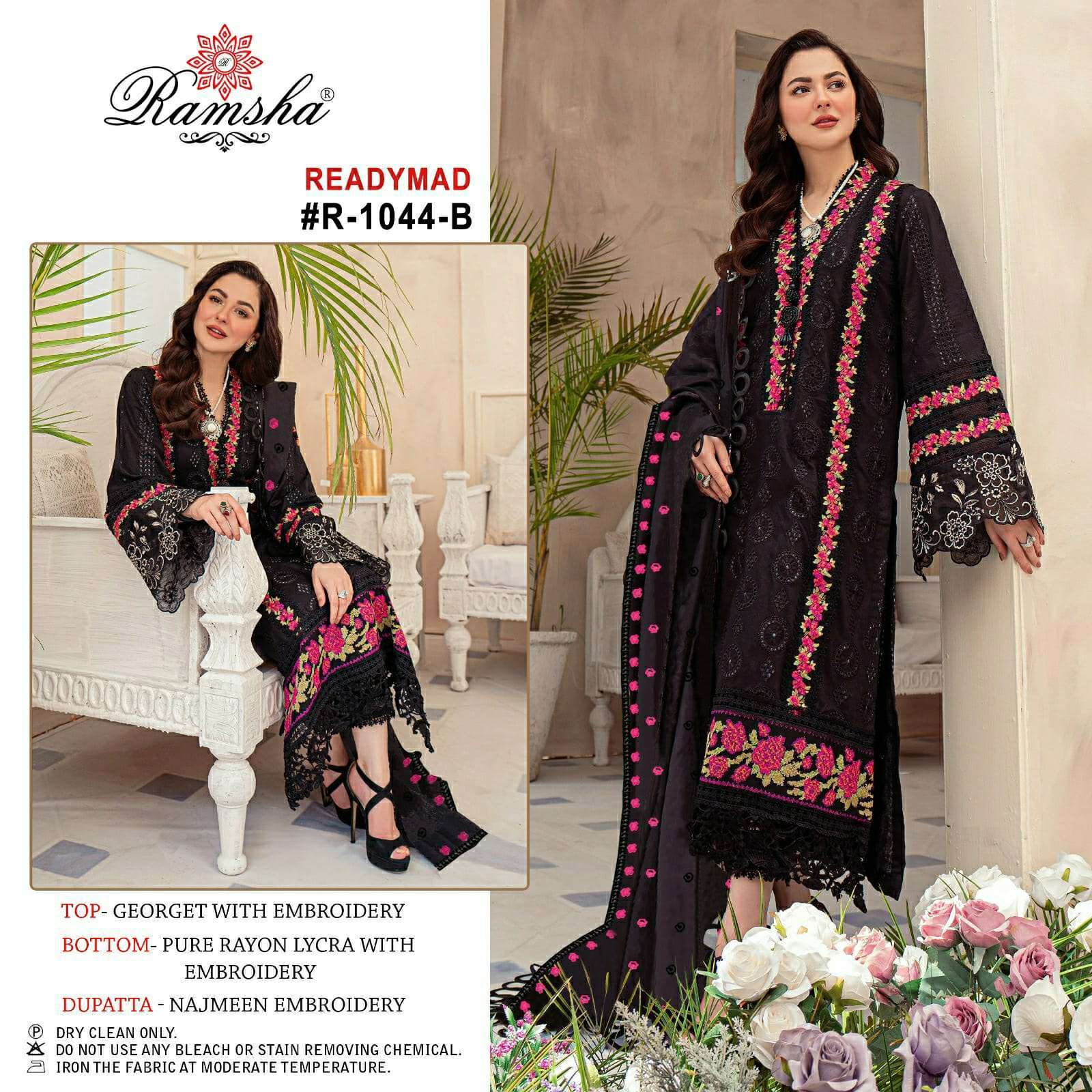 ramsha r 1044 georgette embroidery suit 