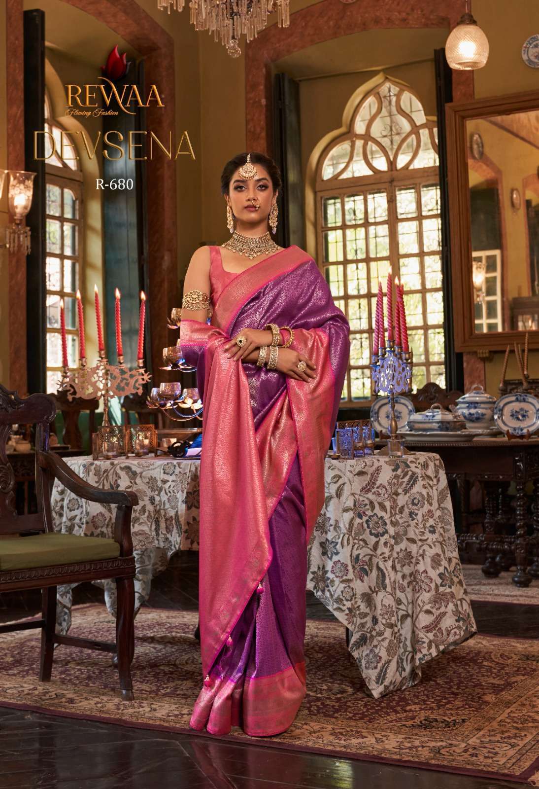 rewaa devsena series 680-688 kanjivaram silk saree