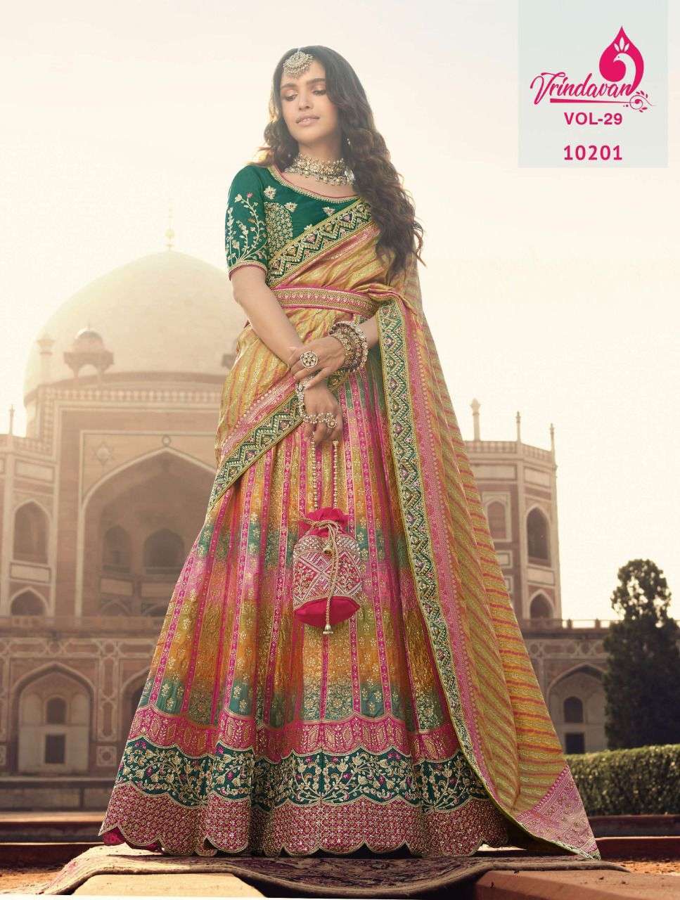 royal designer vrindavan vol 29 series 10196-10204 Banarasi silk lehenga