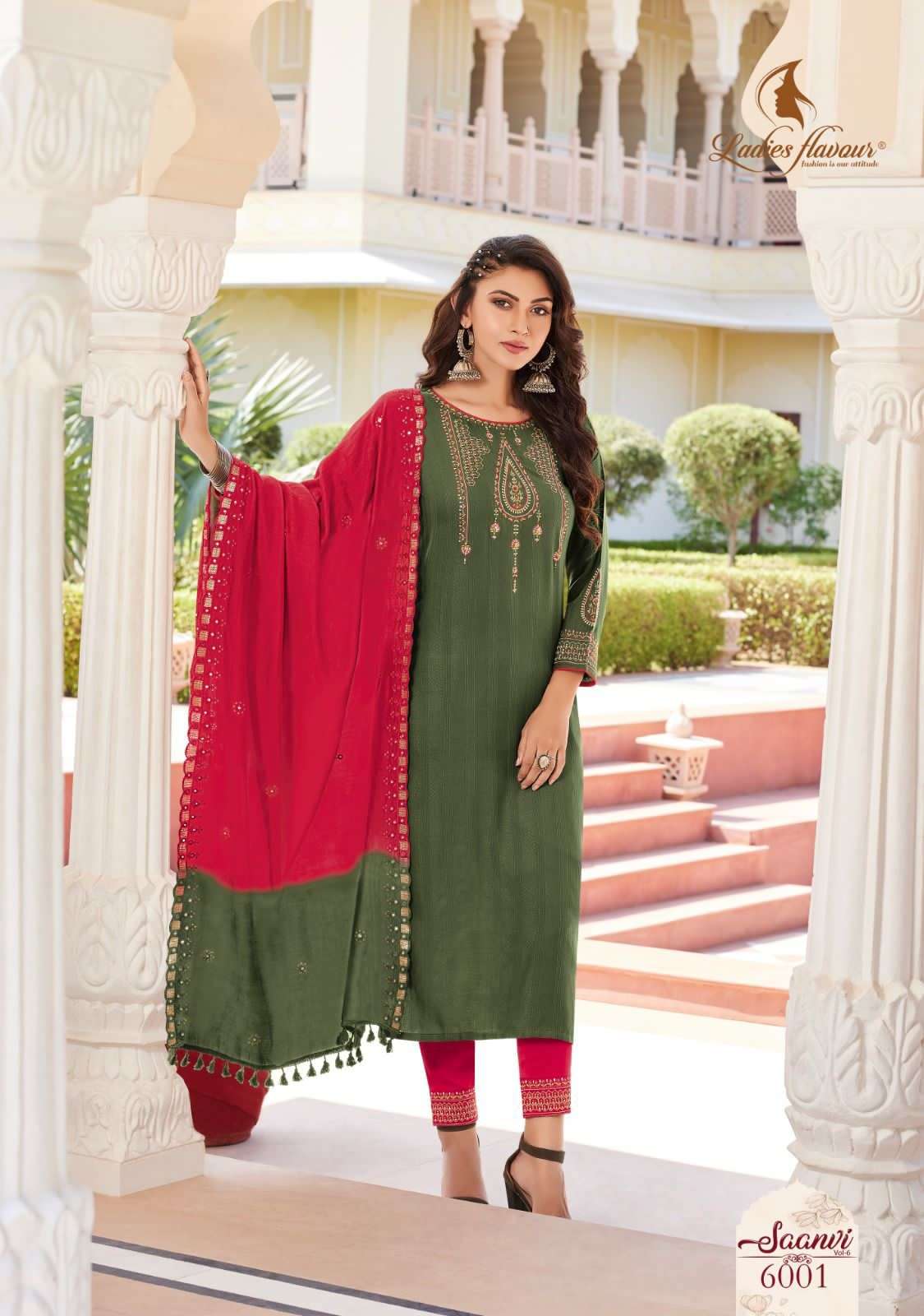 saanvi vol 6 designer pure rayon suit 