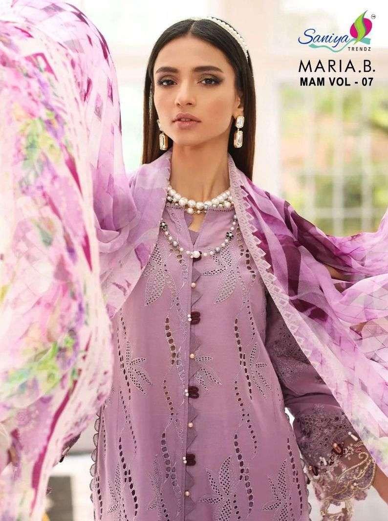 saniya trendz maria b vol 7 3004 cotton suit 