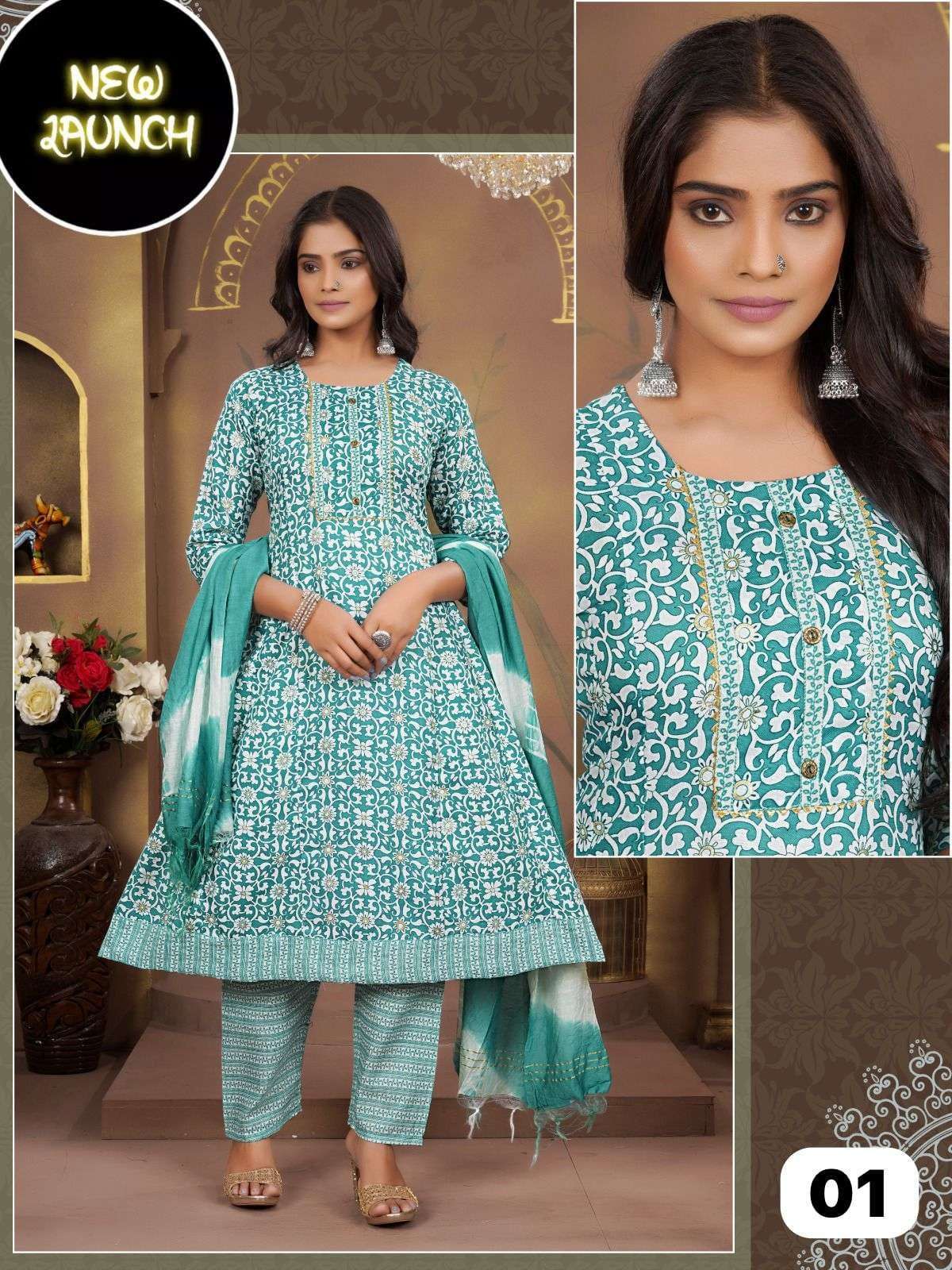 saraswati combo d capsule printed kalli suit