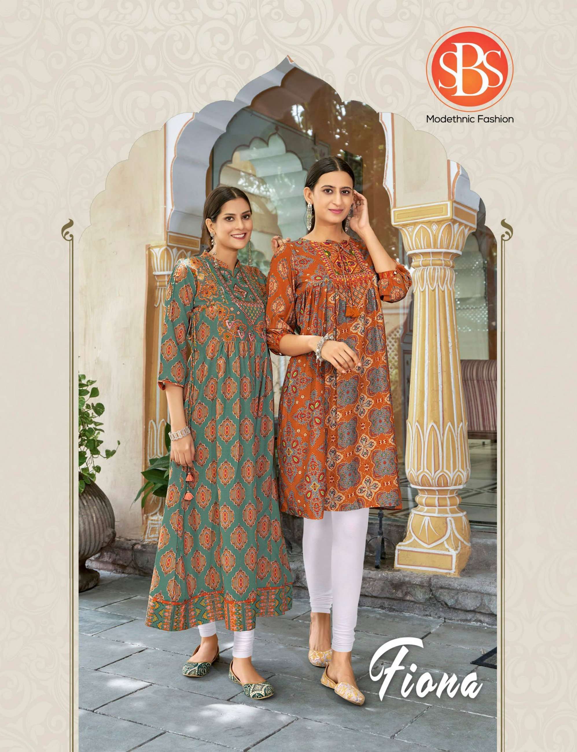 sbs fashion fiona series 3615-3620 Crep and Muslin kurti