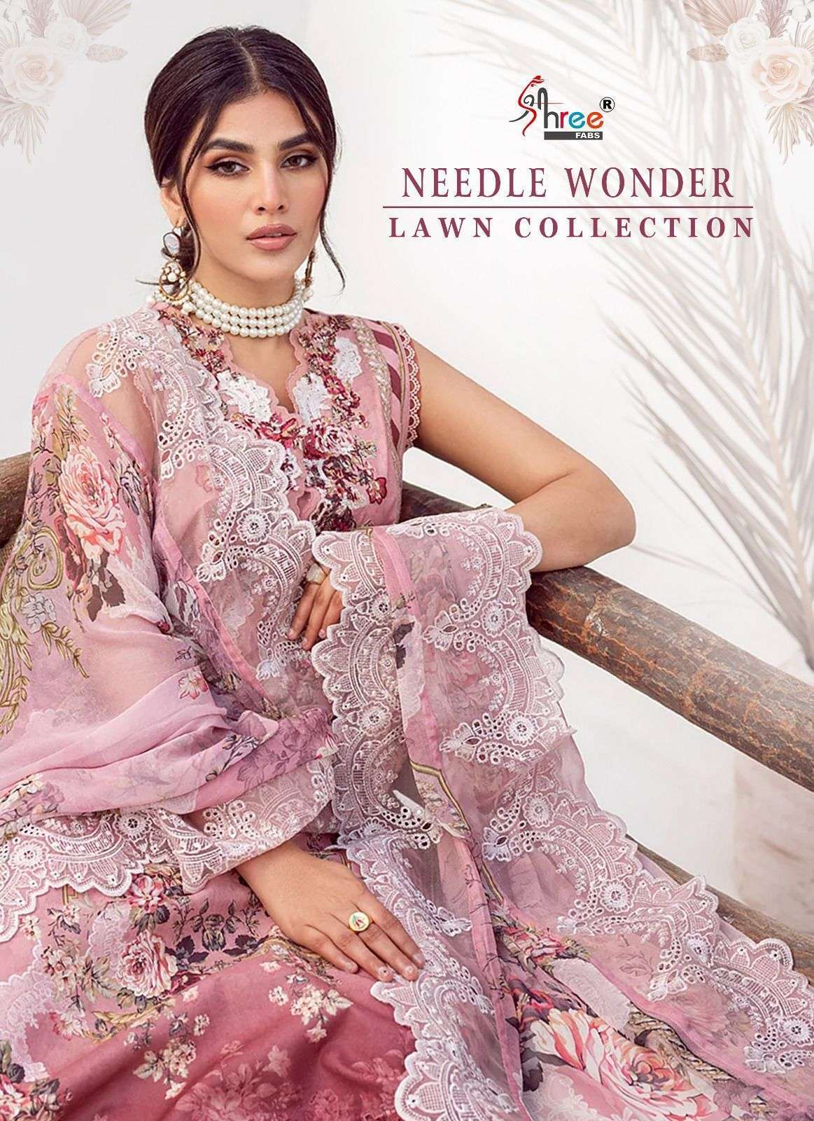 shree fab needle wonder lawn collection series 3096-3103 pure cotton suit