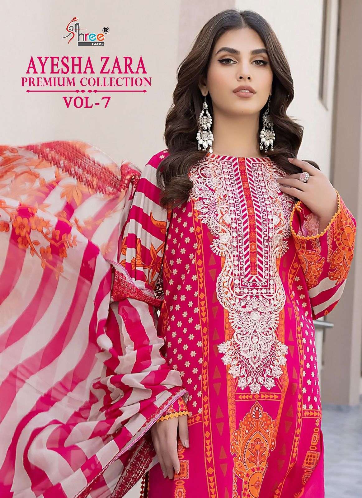 shree fabs ayesha zara premium vol 7 series 3016-3019 pure cotton suit