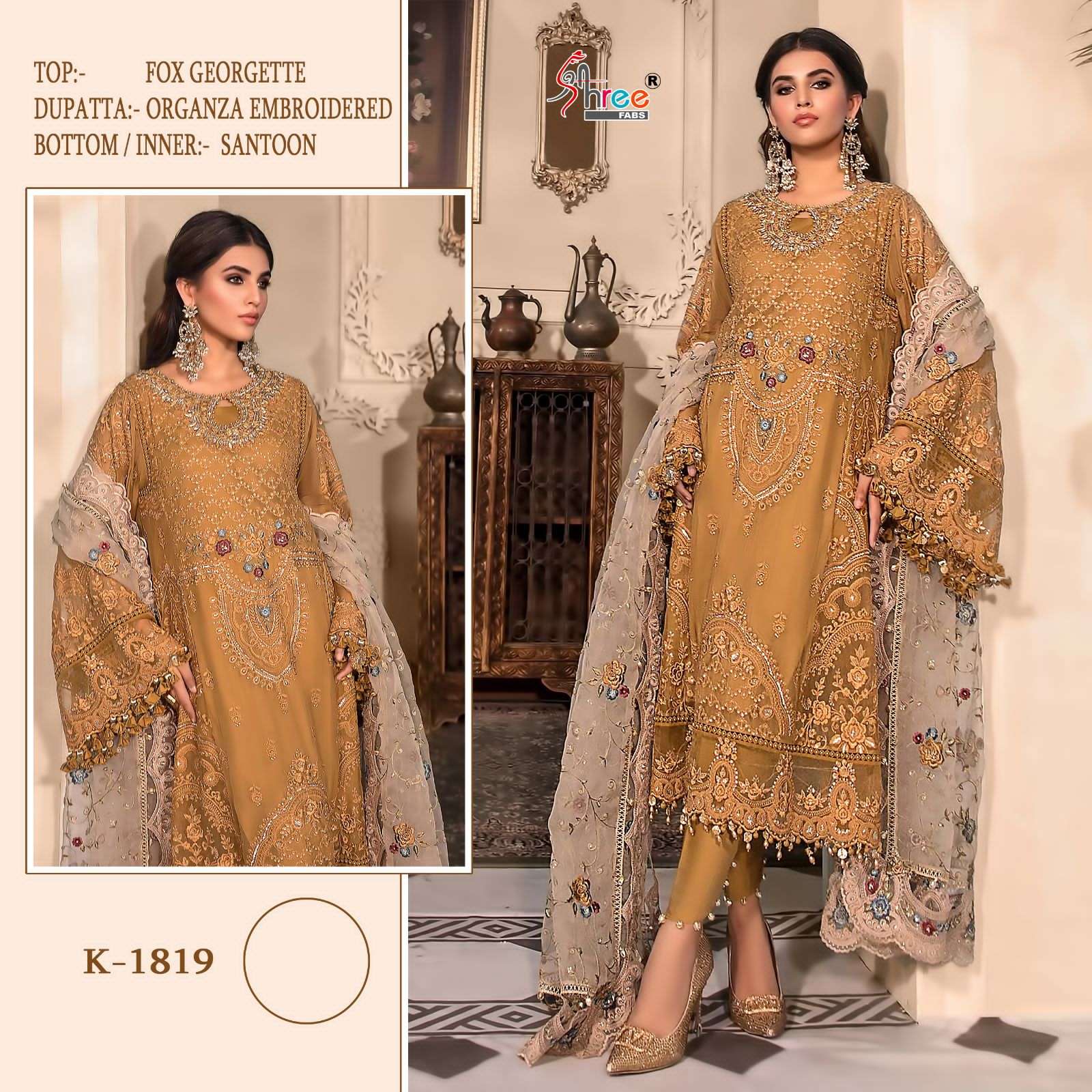 shree fabs K-1818-1819 designer faux georgette suit 